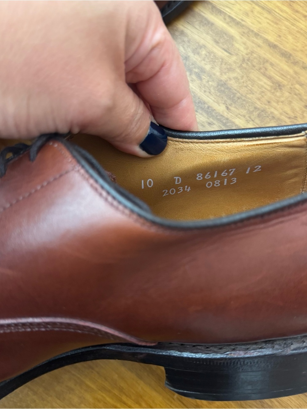 Allen Edmonds Brown Cap-Toe Oxfords Size 10 - Picture 7 of 8
